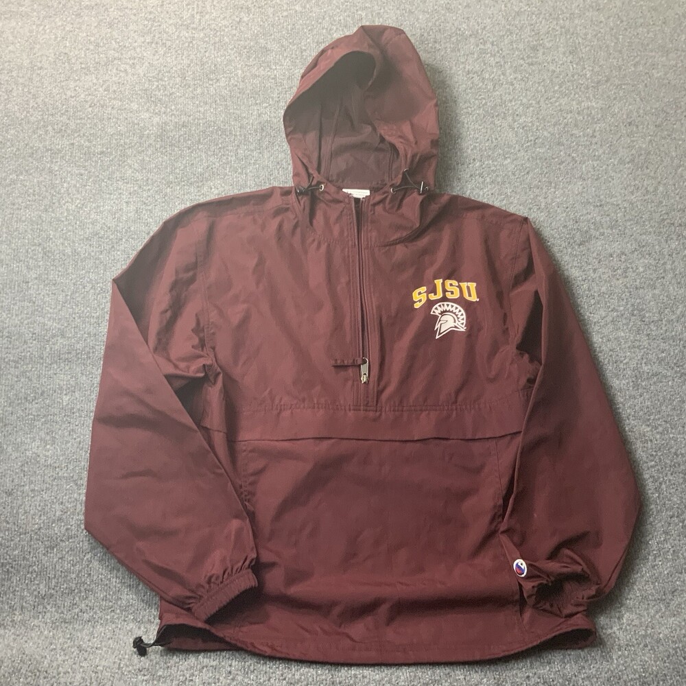 Champion Mens XS Windbreaker Jacket 1/2 Zip SJSU Packable Anorak